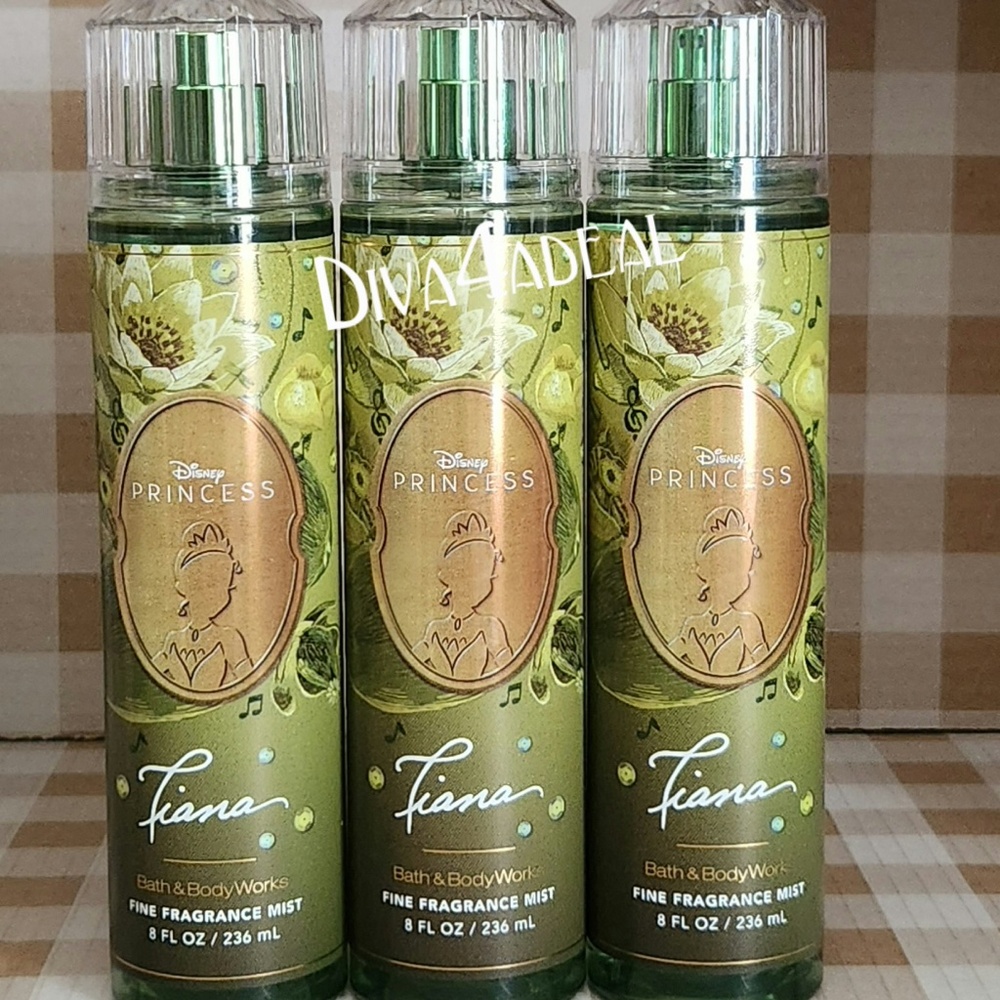 3X Bath & Body Works X DISNEY PRINCESS TIANA 8 FL OZ Collection Mist Sprays